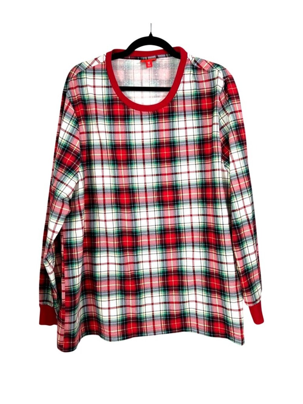 Holiday Lane Mens XXL Red Plaid Long Sleeve Sleepwear Top